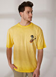 Limon Bisiklet Yaka Yağ Yıkama Sarı Erkek T-Shirt FEEL