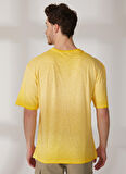 Limon Bisiklet Yaka Yağ Yıkama Sarı Erkek T-Shirt FEEL
