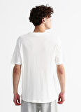 Aeropostale Bisiklet Yaka Baskılı Kırık Beyaz Erkek T-Shirt E-JOHNY