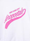 Aeropostale Ekru Kız Çocuk Bisiklet Yaka Uzun Kollu Baskılı Sweatshirt 23SAG-18