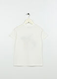 Limon Ekru Erkek Çocuk Bisiklet Yaka Oversize Baskılı T-Shirt MODE BOY-23