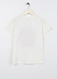 Limon Ekru Erkek Çocuk Bisiklet Yaka Oversize Baskılı T-Shirt MORESO BOY-23