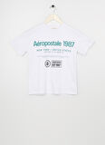 Aeropostale Ekru Erkek Çocuk Bisiklet Yaka Oversize Baskılı T-Shirt 23SAB-01