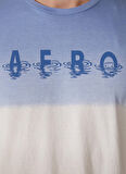 Aeropostale Bisiklet Yaka Baskılı Mavi Erkek T-Shirt E-ECHO