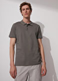 Fabrika Polo Yaka Düz Haki Erkek T-Shirt MERS FATHER