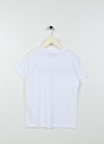 Beyaz Kız Çocuk Bisiklet Yaka Kısa Kollu Baskılı T-Shirt ROGERS GIRL