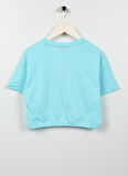 Mint Kız Çocuk Bisiklet Yaka Kısa Kollu Baskılı T-Shirt ZENTA GIRL