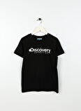 Siyah Erkek Çocuk Bisiklet Yaka Kısa Kollu Baskılı T-Shirt ROGERS BOY