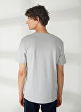 Discovery Expedition Gri Erkek Bisiklet Yaka Kısa Kollu Relaxed Baskılı T-Shirt HARDAP