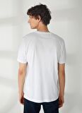Discovery Expedition Bisiklet Yaka Baskılı Kırık Beyaz Erkek T-Shirt HARDAP