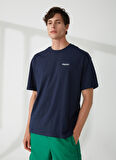 Discovery Expedition Lacivert Erkek Bisiklet Yaka Kısa Kollu Loose Fit Baskılı T-Shirt LEEX