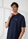 Discovery Expedition Lacivert Erkek Bisiklet Yaka Kısa Kollu Loose Fit Baskılı T-Shirt LEEX