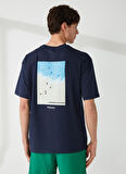 Discovery Expedition Lacivert Erkek Bisiklet Yaka Kısa Kollu Loose Fit Baskılı T-Shirt LEEX