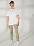 Discovery Expedition Bisiklet Yaka Baskılı Kırık Beyaz Erkek T-Shirt YELKEN