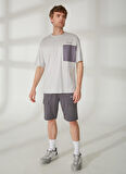 Discovery Expedition Gri Erkek Bisiklet Yaka Kısa Kollu Loose Fit T-Shirt OLA