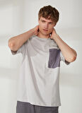 Discovery Expedition Gri Erkek Bisiklet Yaka Kısa Kollu Loose Fit T-Shirt OLA