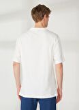Discovery Expedition Bisiklet Yaka Nakışlı Kırık Beyaz Erkek T-Shirt LEAF