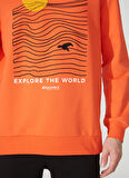 Discovery Expedition Turuncu Erkek Bisiklet Yaka Uzun Kollu Loose Fit Baskılı Sweatshirt OCEAN