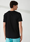 Discovery Expedition Siyah Erkek Bisiklet Yaka Kısa Kollu Relaxed Baskılı T-Shirt TENX