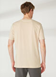 Discovery Expedition Bej Erkek Bisiklet Yaka Kısa Kollu Relaxed Baskılı T-Shirt BENJAX