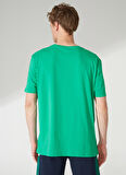 Yeşil Erkek Bisiklet Yaka Kısa Kollu Relaxed Baskılı T-Shirt TENX