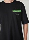 Discovery Expedition Siyah Erkek Bisiklet Yaka Kısa Kollu Loose Fit T-Shirt PAVEL
