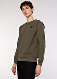 New Brand Bisiklet Yaka Haki Erkek Sweatshırt OLIV