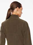 Haki Kadın Kapüşonlu Polar Sweatshırt D3WL-SWT27