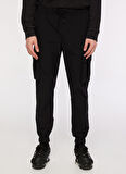 Lastikli Bel Lastikli Paça Loose Fit Siyah Erkek Kargo Pantolon B3WM-PNT60