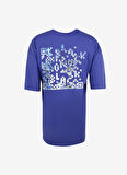 Bisiklet Yaka Baskılı Mavi - Mor Erkek T-Shirt B3WM-TST63