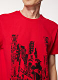 Bisiklet Yaka Düz Kırmızı Erkek T-Shirt FS3WM-TST263