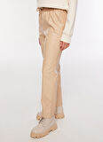Lastikli Bel Basic Bej Kadın Pantolon FC3WL-PNT27
