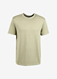 Fabrika Bisiklet Yaka Düz Haki Erkek T-Shirt F3WM-TST128