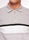 Fabrika Polo Yaka Basic Düz Gri Erkek Kazak F3WM-KZK153