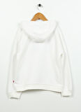 Barbie Ekru Kız Çocuk Bisiklet Yaka Düşük Omuz Oversize Baskılı Sweatshirt BRB3WG-SWT7