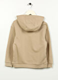 Bej Kız Çocuk Uzun Kollu Oversize Baskılı Sweatshirt D3WG-SWT24