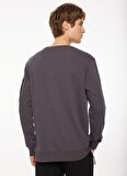 Füme Erkek Bisiklet Yaka Baskılı Sweatshirt D3WM-SWT38