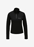Siyah Kadın Dik Yaka Uzun Kollu T-Shirt D3WL-TST1
