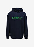 Lacivert Erkek Kapüşonlu Nakışlı Sweatshirt D3WM-SWT28