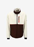 Kırık Beyaz Erkek Bato Yaka Blok Polar Sweatshırt D3WM-SWT3