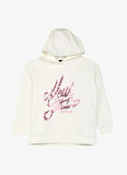 Caterpillar Ekru Kız Çocuk Kapüşon Yaka Sweatshirt C3WG-SWT101