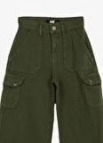 Caterpillar Haki Kız Çocuk Standart Fit Kargo Pantolon C3WG-PNT03