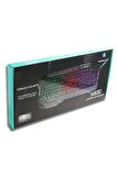 Konfulon MK80 RGB Işıklı Türkçe Q Kablolu Mekanik Hisli Klavye