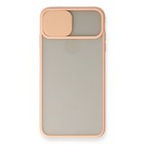 iPhone Xs Max Kılıf Palm Buzlu Kamera Sürgülü Silikon - Pembe