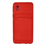 Samsung Galaxy A01 Core Kılıf Kelvin Kartvizitli Silikon - Kırmızı