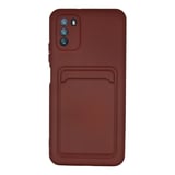 Xiaomi Uyumlu Pocophone M3 Kılıf Kelvin Kartvizitli Silikon - Bordo