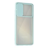 Newface Samsung Galaxy A71 Kılıf Palm Buzlu Kamera Sürgülü Silikon - Turkuaz