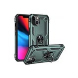 Newface iPhone 13 Kılıf Sofya Yüzüklü Silikon Kapak - Yeşil