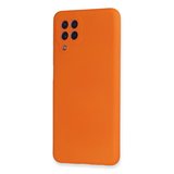 Samsung Galaxy A22 Kılıf Nano İçi Kadife Silikon - Turuncu