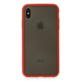 iPhone Xs Max Kılıf Montreal Silikon Kapak - Kırmızı